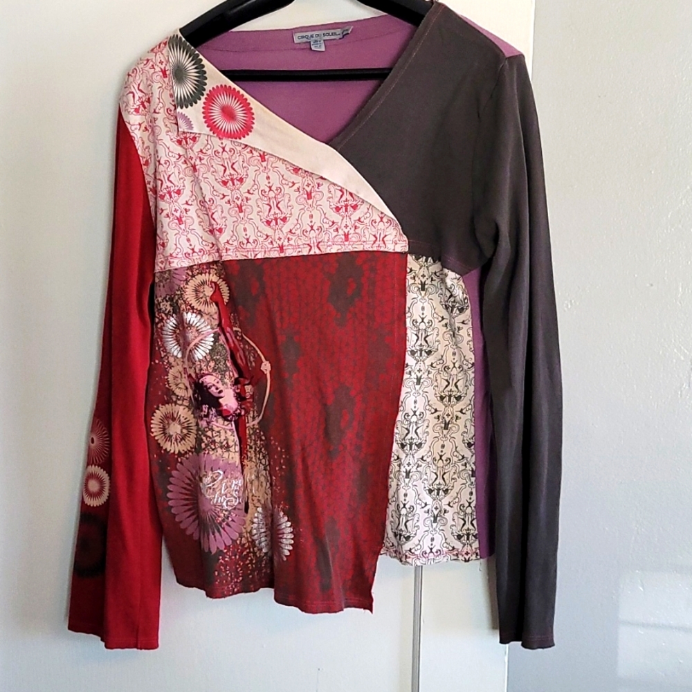 Cirque Du Soleil Purple/pink Asymmetric Top